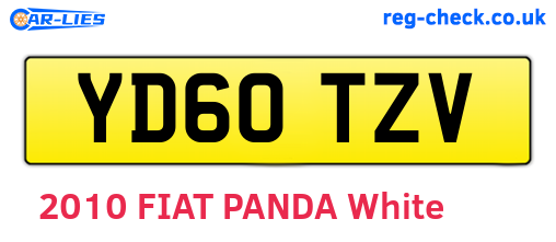 YD60TZV are the vehicle registration plates.