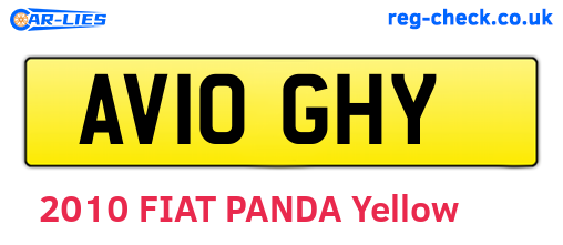 AV10GHY are the vehicle registration plates.