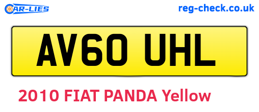 AV60UHL are the vehicle registration plates.
