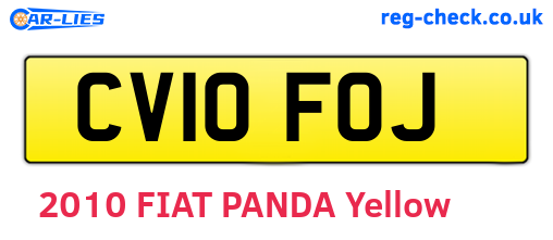 CV10FOJ are the vehicle registration plates.