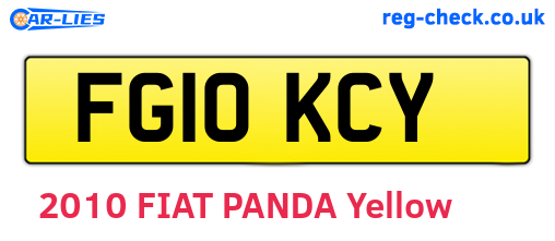 FG10KCY are the vehicle registration plates.