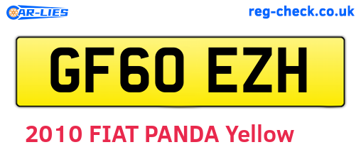 GF60EZH are the vehicle registration plates.