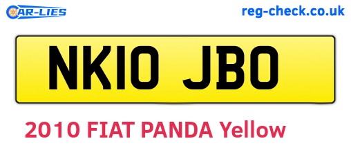 NK10JBO are the vehicle registration plates.