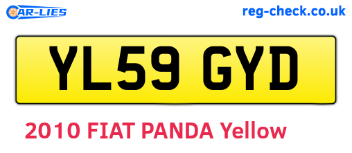 YL59GYD are the vehicle registration plates.