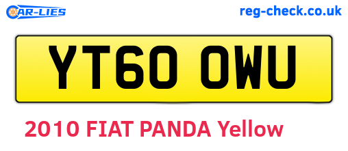 YT60OWU are the vehicle registration plates.