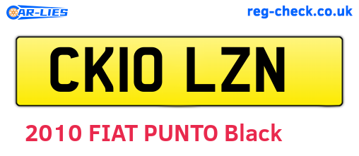 CK10LZN are the vehicle registration plates.