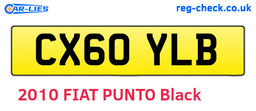 CX60YLB are the vehicle registration plates.