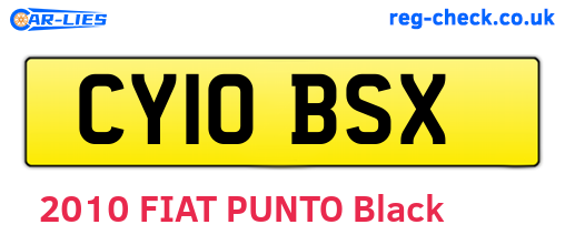 CY10BSX are the vehicle registration plates.