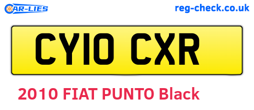 CY10CXR are the vehicle registration plates.