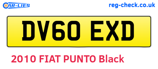 DV60EXD are the vehicle registration plates.