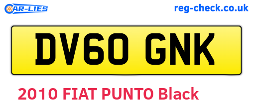 DV60GNK are the vehicle registration plates.