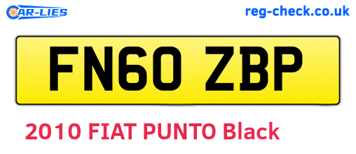 FN60ZBP are the vehicle registration plates.