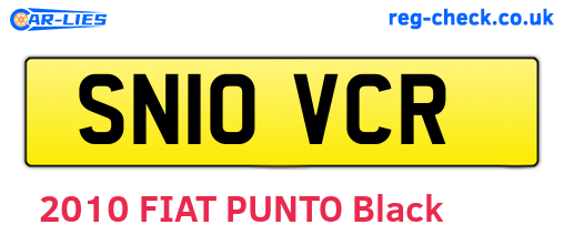 SN10VCR are the vehicle registration plates.