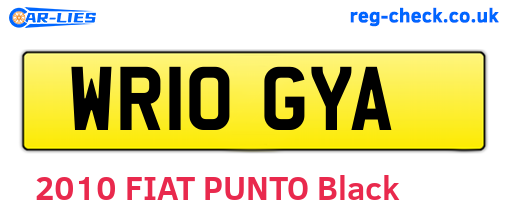 WR10GYA are the vehicle registration plates.