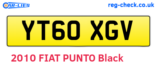 YT60XGV are the vehicle registration plates.