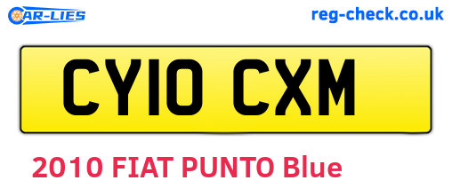 CY10CXM are the vehicle registration plates.
