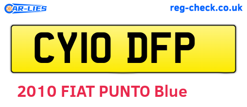 CY10DFP are the vehicle registration plates.