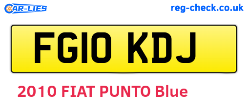 FG10KDJ are the vehicle registration plates.