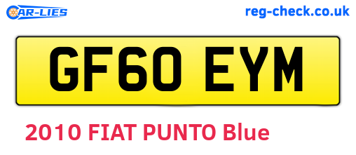 GF60EYM are the vehicle registration plates.