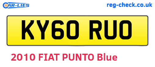 KY60RUO are the vehicle registration plates.