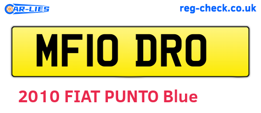 MF10DRO are the vehicle registration plates.