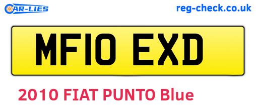 MF10EXD are the vehicle registration plates.