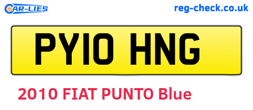 PY10HNG are the vehicle registration plates.
