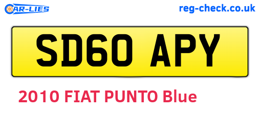 SD60APY are the vehicle registration plates.