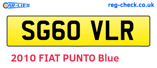 SG60VLR are the vehicle registration plates.