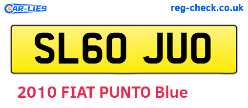 SL60JUO are the vehicle registration plates.