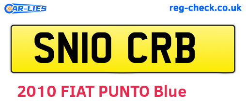 SN10CRB are the vehicle registration plates.