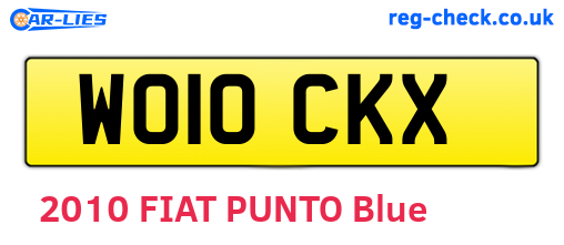 WO10CKX are the vehicle registration plates.