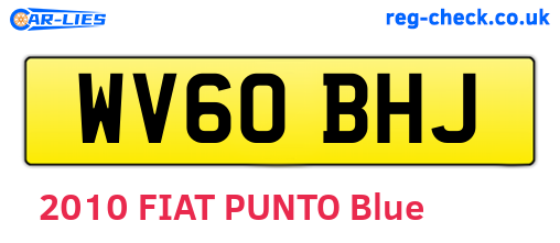 WV60BHJ are the vehicle registration plates.