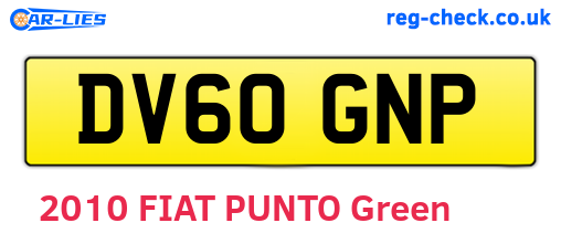 DV60GNP are the vehicle registration plates.