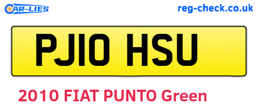 PJ10HSU are the vehicle registration plates.