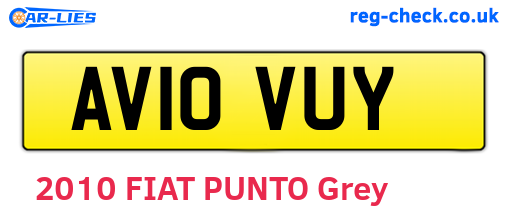 AV10VUY are the vehicle registration plates.