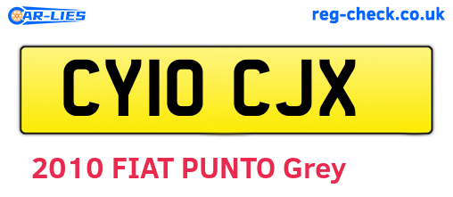 CY10CJX are the vehicle registration plates.