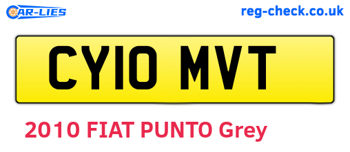 CY10MVT are the vehicle registration plates.