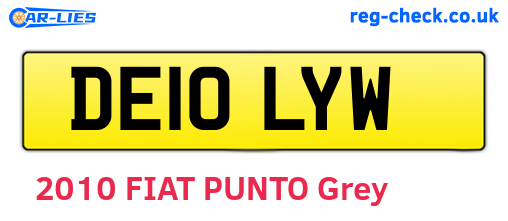 DE10LYW are the vehicle registration plates.
