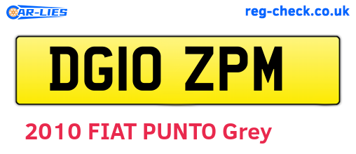 DG10ZPM are the vehicle registration plates.
