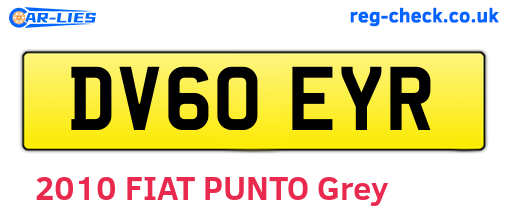 DV60EYR are the vehicle registration plates.