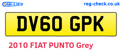 DV60GPK are the vehicle registration plates.
