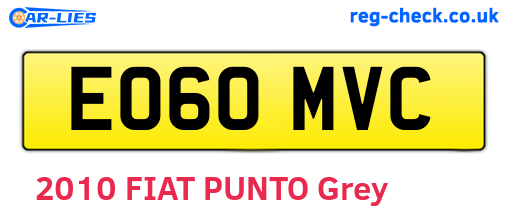 EO60MVC are the vehicle registration plates.