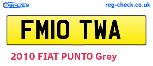 FM10TWA are the vehicle registration plates.