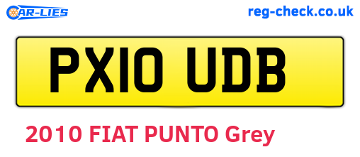 PX10UDB are the vehicle registration plates.