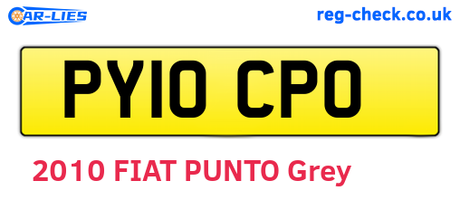 PY10CPO are the vehicle registration plates.
