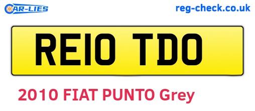 RE10TDO are the vehicle registration plates.