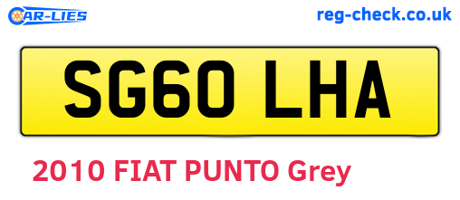 SG60LHA are the vehicle registration plates.