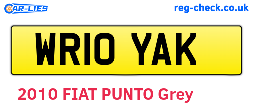 WR10YAK are the vehicle registration plates.