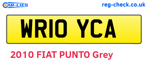WR10YCA are the vehicle registration plates.